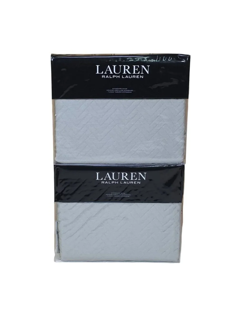 Lauren Ralph Lauren Kaia Standard Sham Set Of 2 Chevron Pattern 20x26 Gray Queen